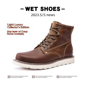Vintage Martin Boots Fleece-lined Worker Boot Male (Option: 230909 Top Layer Brown-40)