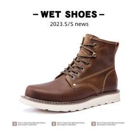 Vintage Martin Boots Fleece-lined Worker Boot Male (Option: 20909 Brown-40)