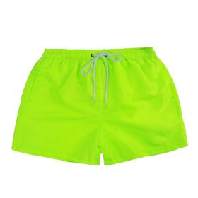 Men's Beach Quick Dry Three Points Casual Loose Surf Pants (Option: Fluorescent green-2XL)