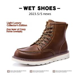 Vintage Martin Boots Fleece-lined Worker Boot Male (Option: 230817 Top Layer Brown-46)