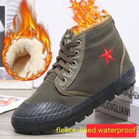 Non-slip Labor Protection Rubber Shoes Fleece-lined (Option: Blackhead-37)