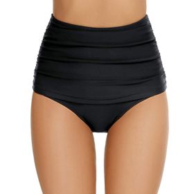 Women's Plus Size Hip Swimming Trunks Shorts Three-point Pants (Option: Black-XL)