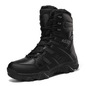 Non-slip Snow Boots Men's Platform (Option: MX 07 Black-39)