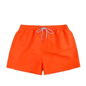 Men's Beach Quick Dry Three Points Casual Loose Surf Pants (Option: Orange-L)