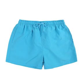 Men's Beach Quick Dry Three Points Casual Loose Surf Pants (Option: Sky Blue-XL)