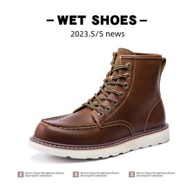Vintage Martin Boots Fleece-lined Worker Boot Male (Option: 20817 Brown-40)