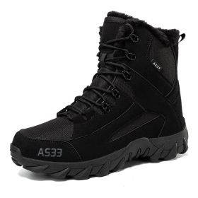 Non-slip Snow Boots Men's Platform (Option: MX 06 Black-45)