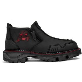 Men's Fashion Halloween Skull Booties (Option: Red-40)