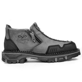 Men's Fashion Halloween Skull Booties (Option: Gray-40)