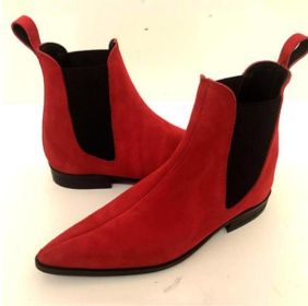 Men's Fashion Low Top Casual Boots (Option: Red-40)