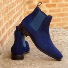 Men's Fashion Low Top Casual Boots (Option: Blue-40)