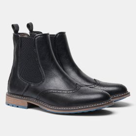 Men's Fashion Casual Mid-top Carved Ankle Boots (Option: AL668-46)