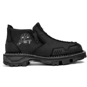 Men's Fashion Halloween Skull Booties (Option: White-40)