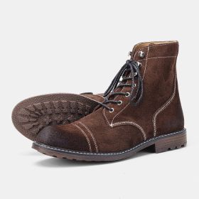 American Retro First Layer Calfskin Workwear Martin Boots (Option: Cow Split Leather DX8102-41)